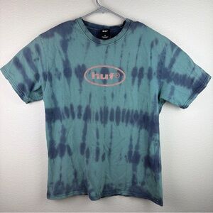 Huf Shirt Logo Tie Dye Short Sleeve Green Men’s Medium